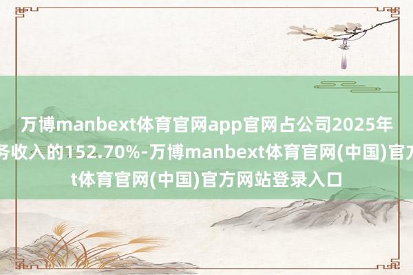 万博manbext体育官网app官网占公司2025年经审计主交易务收入的152.70%-万博manbext体育官网(中国)官方网站登录入口