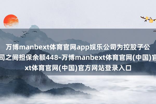 万博manbext体育官网app娱乐公司为控股子公司以及控股子公司之间担保余额448-万博manbext体育官网(中国)官方网站登录入口
